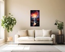 Crimson Dusk Over Tranquil River