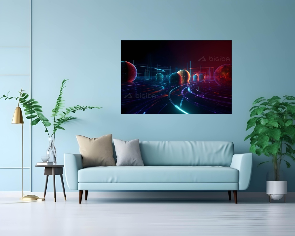 Cosmic Orbs on Neon Grids