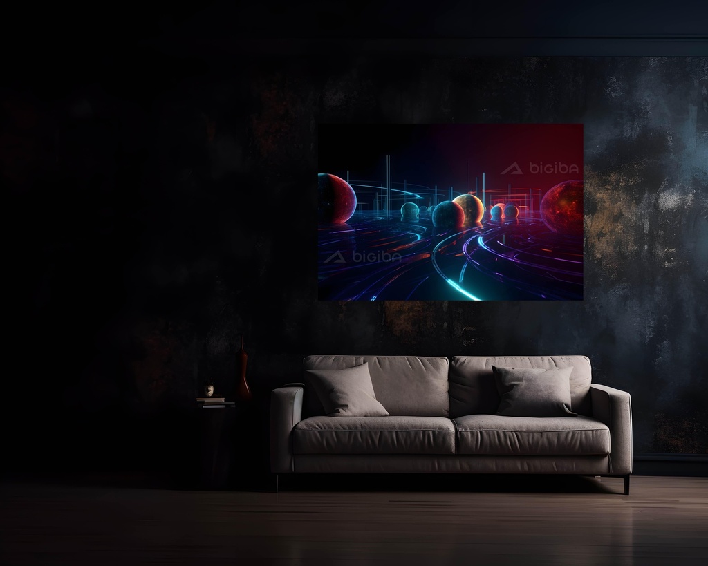 Cosmic Orbs on Neon Grids