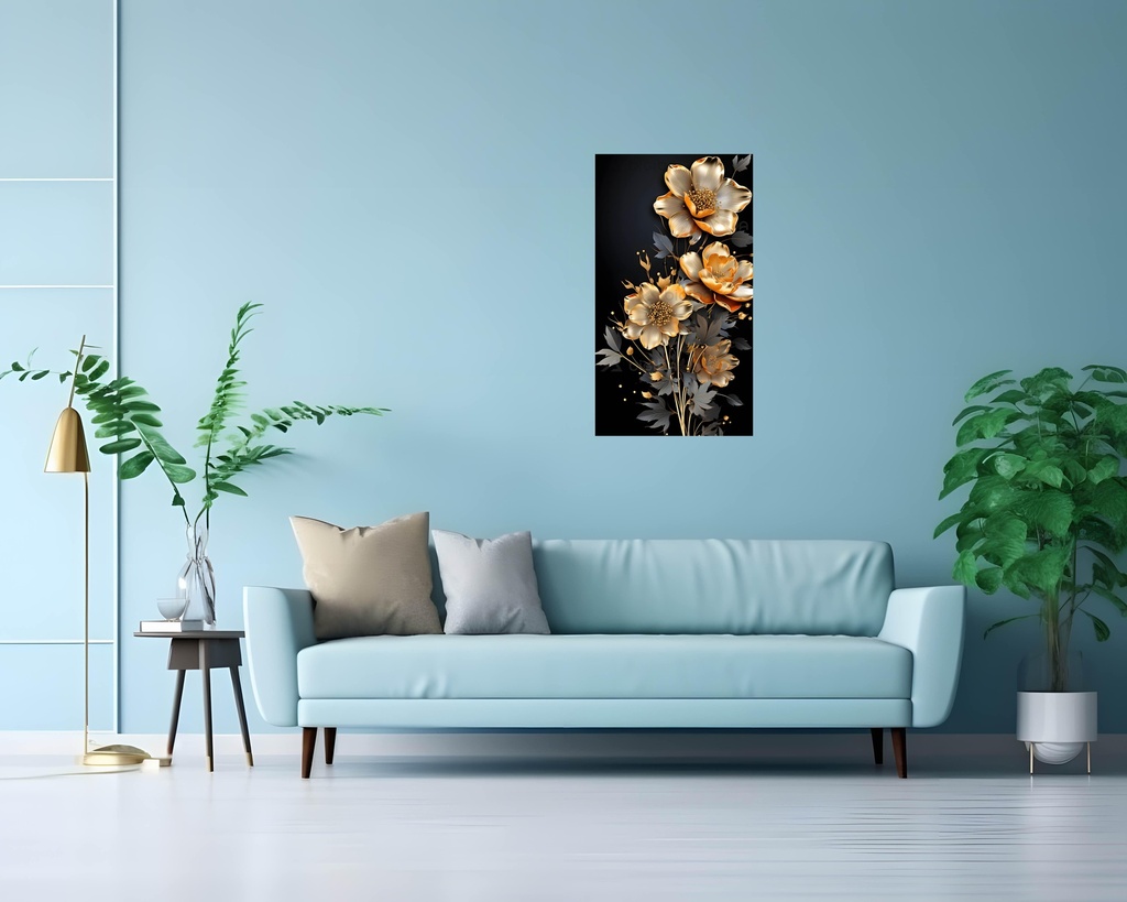 Golden Midnight Blooms
