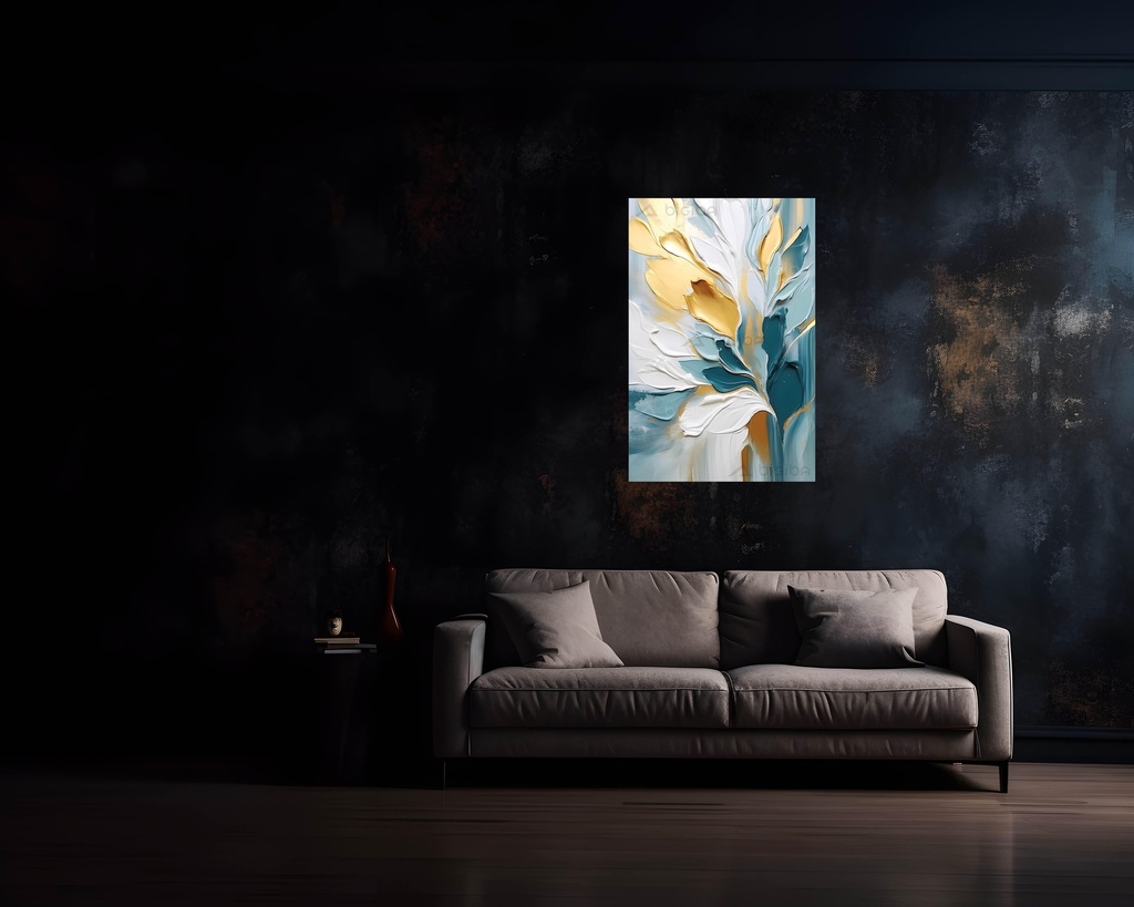Gilded Petals in Aquatic Breeze