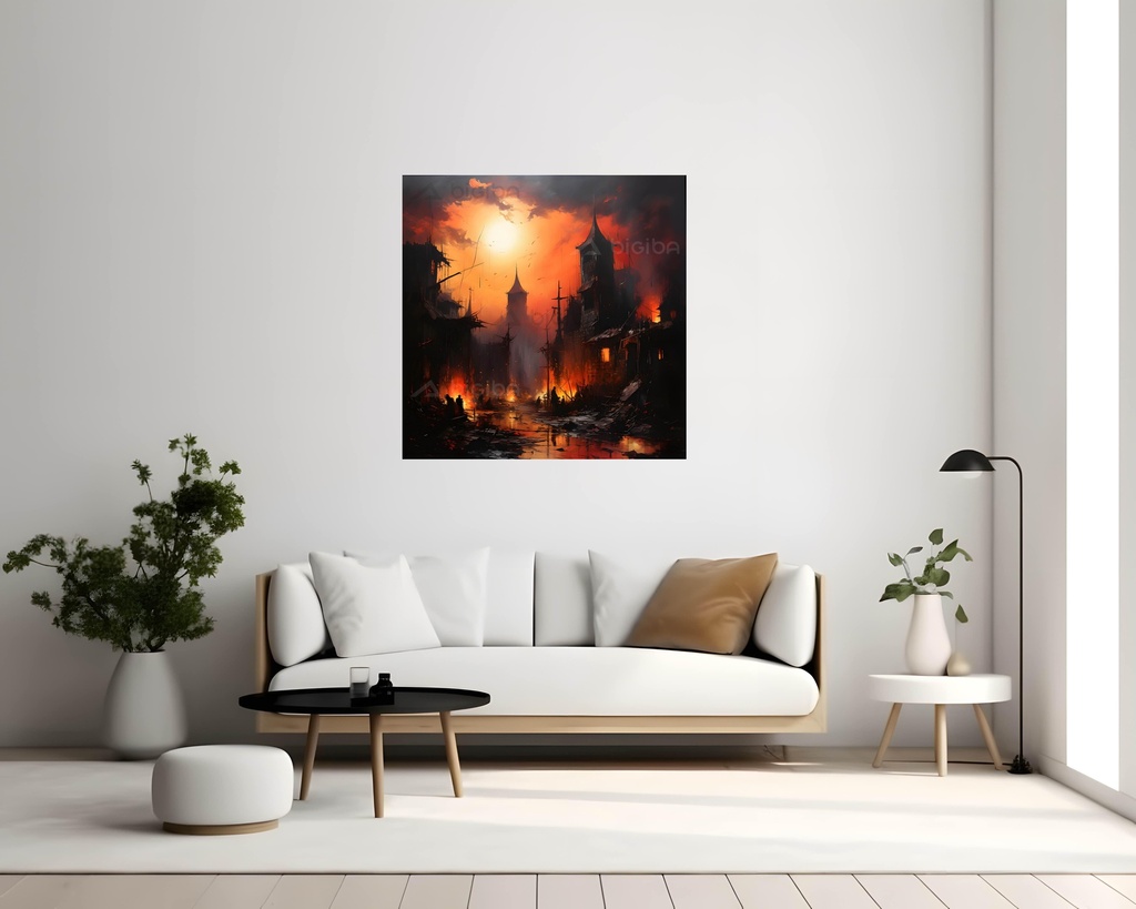 Dusk's Embrace Over Ruins
