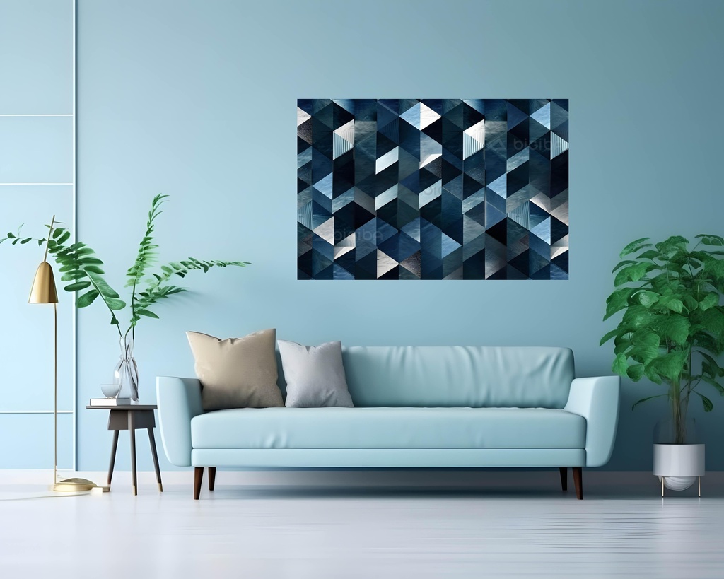 Azure Geometric Tapestry