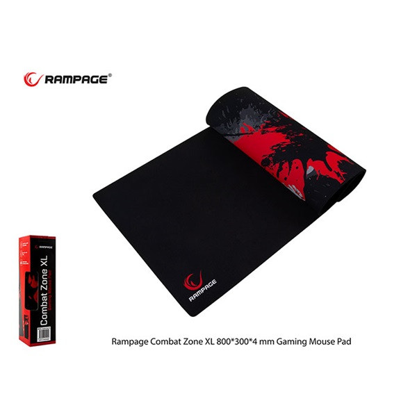 Rampage egérpad - combat zone xl (800x300x4mm; fekete)