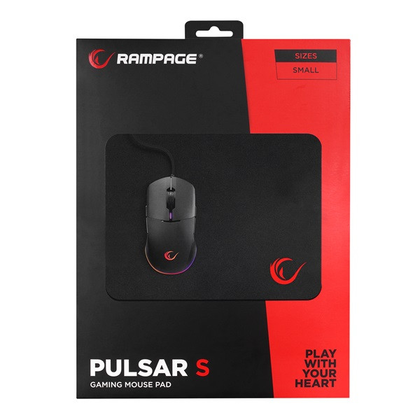 Rampage egérpad - pulsar s (220x290x3mm gaming mouse pad, fekete)