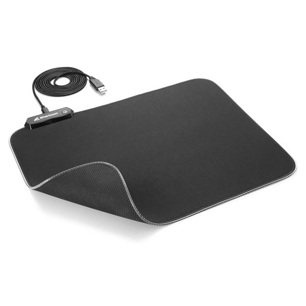 Sharkoon egérpad - 1337 gaming mat rgb v2 360 (360 x 270 x 3 mm, rgb led, lecsatlakoztatható usb kábel, fekete)