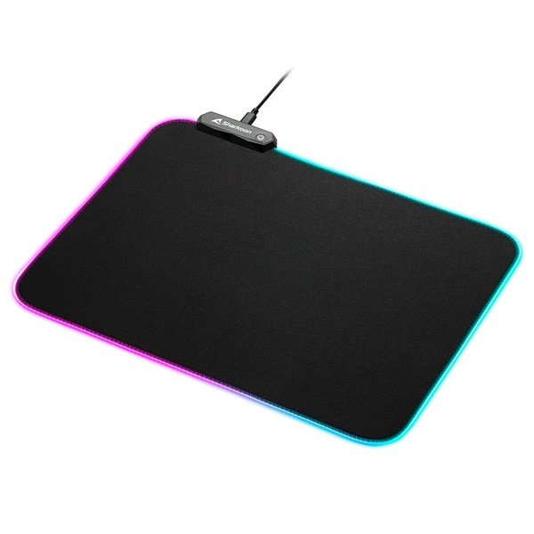 Sharkoon egérpad - 1337 gaming mat rgb v2 360 (360 x 270 x 3 mm, rgb led, lecsatlakoztatható usb kábel, fekete)