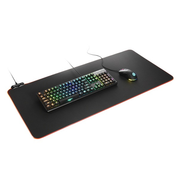 Sharkoon egérpad - 1337 gaming mat rgb v2 900 (900 x 425 x 3 mm, rgb led, lecsatlakoztatható usb kábel, fekete)
