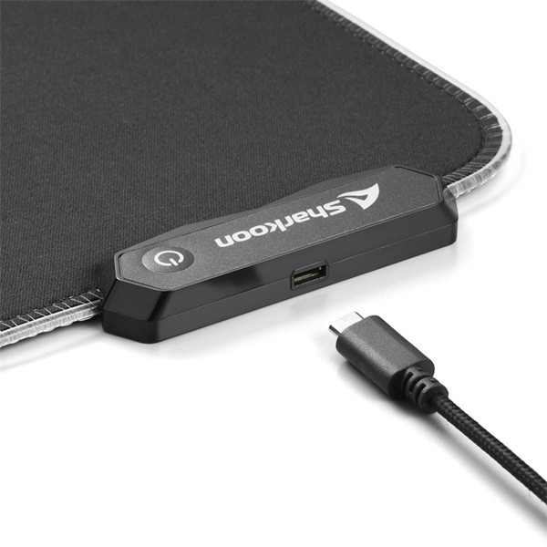 Sharkoon egérpad - 1337 gaming mat rgb v2 900 (900 x 425 x 3 mm, rgb led, lecsatlakoztatható usb kábel, fekete)