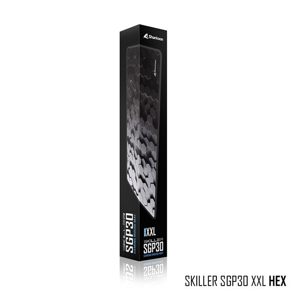 Sharkoon egérpad - skiller sgp30 xxl hex (900 x 400 x, 2,4 mm; varrott szélek; fekete)