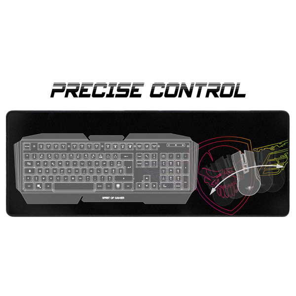Spirit of gamer egérpad - darkskull mouse pad - ultra king size (800 x 300 x 5mm; varrott szélek; fekete)
