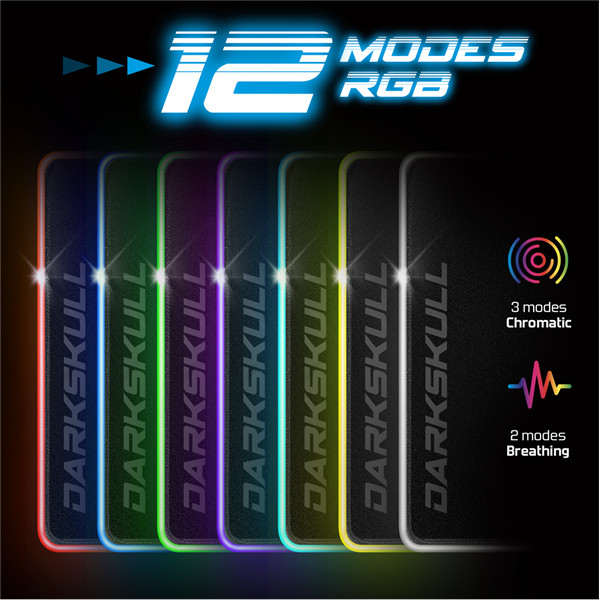 Spirit of gamer egérpad - darkskull rgb mouse pad xxxl (rgb háttérvilágítás, usb hub, 900 x 400 x 4mm; fekete)