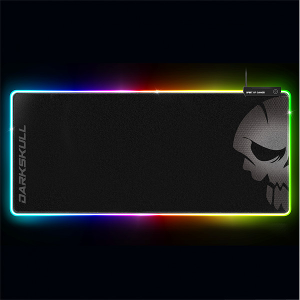Spirit of gamer egérpad - darkskull rgb mouse pad xxxl (rgb háttérvilágítás, usb hub, 900 x 400 x 4mm; fekete)