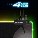 Spirit of gamer egérpad - darkskull rgb mouse pad xxxl (rgb háttérvilágítás, usb hub, 900 x 400 x 4mm; fekete)