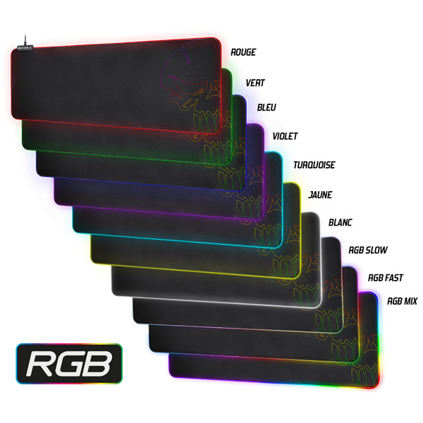 Spirit of gamer egérpad - rgb large (rgb háttérvilágítás, 800 x 300 x 4mm; fekete)
