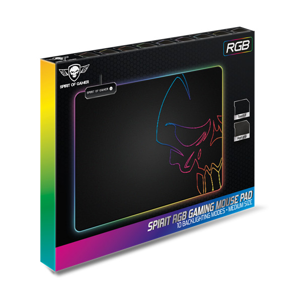 Spirit of gamer egérpad - rgb medium (rgb háttérvilágítás, 350 x 255 x 3mm; fekete)