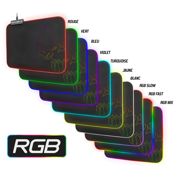 Spirit of gamer egérpad - rgb medium (rgb háttérvilágítás, 350 x 255 x 3mm; fekete)