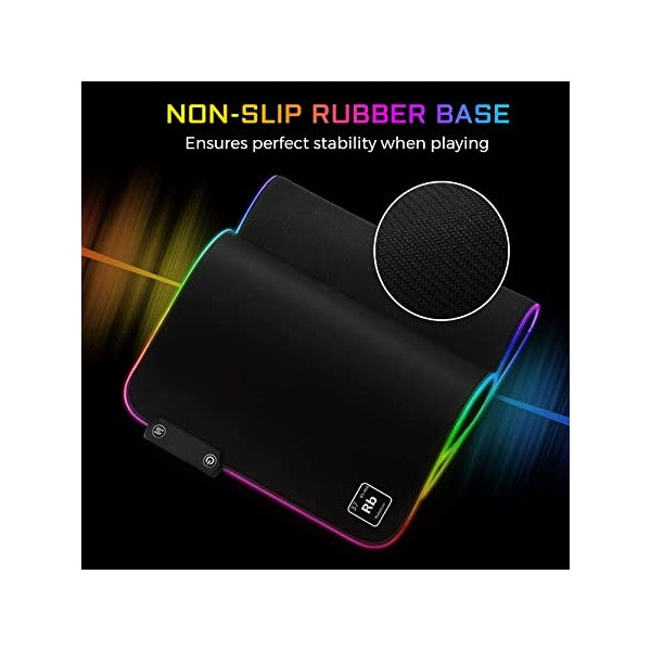 The g-lab egérpad - pa rubidium (800x300x3mm; fekete, extra usb, vízálló, rgb led)