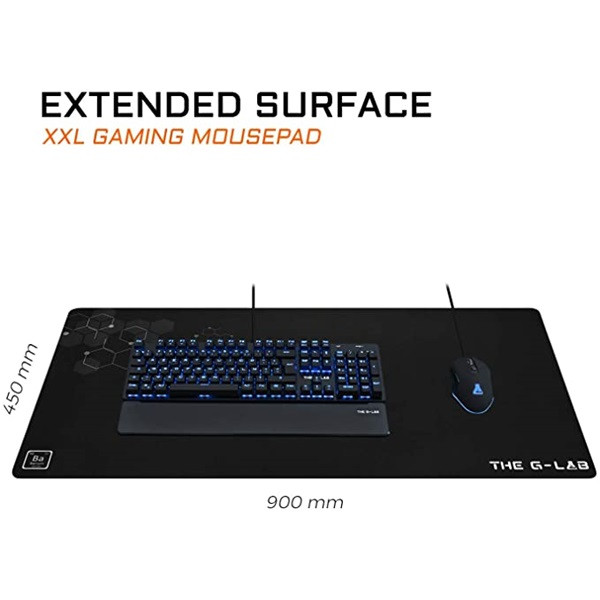 The g-lab egérpad - pad barium xxl (900x450x2mm, vízálló, fekete)