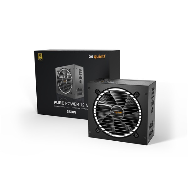 Be quiet! Tápegység 550w - pure power 12 m (80+ gold, atx3.0, fekete)