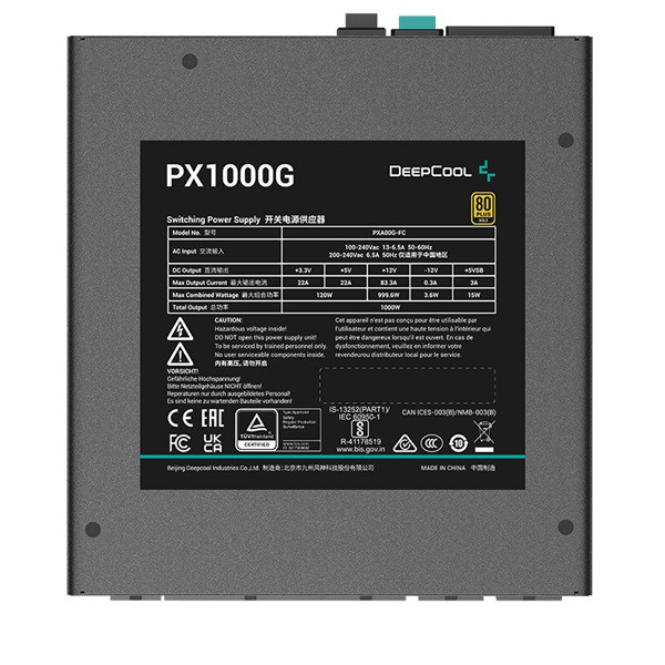 Deepcool tápegység 1000w - px1000-g eu (80 plus gold, atx3.0,  aktív pfc, full moduláris, )