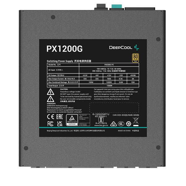 Deepcool tápegység 1200w - px1200-g eu (80 plus gold, atx3.0,  aktív pfc, full moduláris, )
