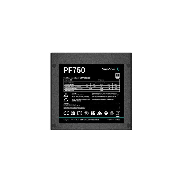 Deepcool tápegység 750w - pf750 (80 plus, aktív pfc, 12cm )