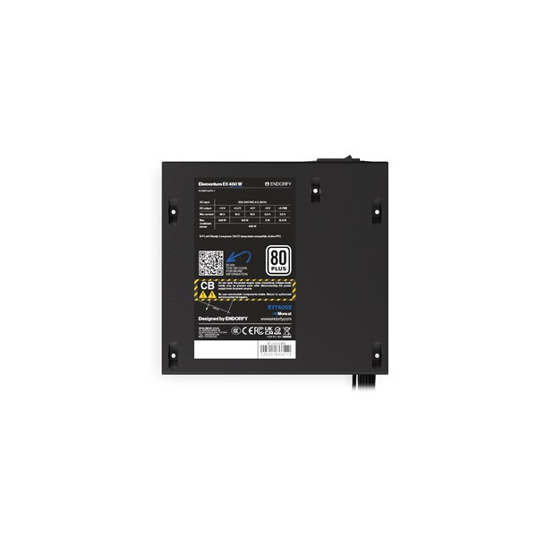 Endorfy tápegység - elementum e5 450 w (80 plus, aktív pfc, 12cm, fekete)