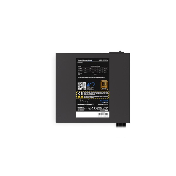 Endorfy tápegység - vero l5 bronze 600 w (80+ bronze, 12cm, fekete)