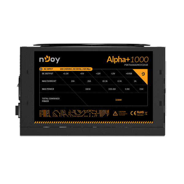 Njoy tápegység 1000w - alpha+ 1000 (80 plus gold, moduláris, aktív pfc, 12cm)