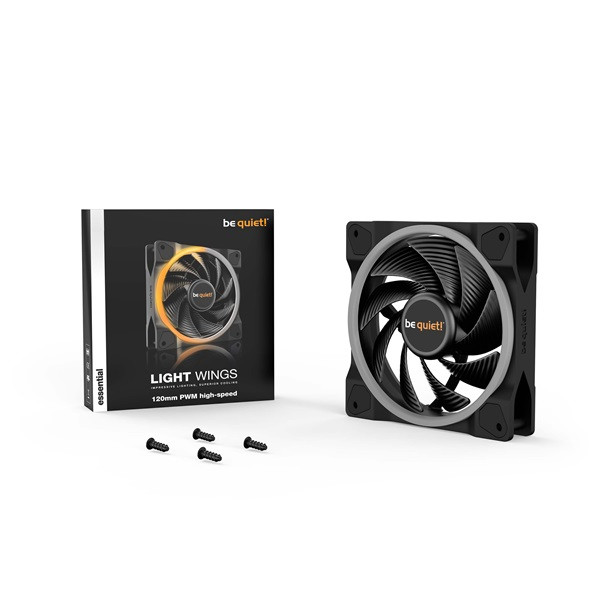 Be quiet! Cooler 12cm - light wings 120mm pwm high-speed (rgb, 2500rpm, 31db, fekete)