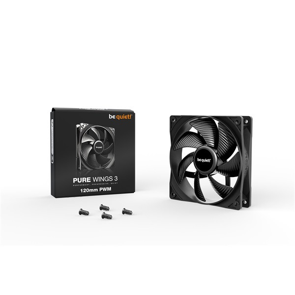 Be quiet! Cooler 12cm - pure wings 3 120mm pwm (1600rpm, 25,5db, fekete)