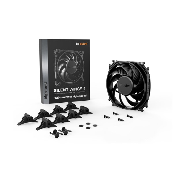 Be quiet! Cooler 12cm - silent wings 4 120mm pwm high-speed (2500rpm, 31,2db, fekete)