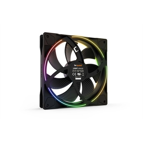 Be quiet! Cooler 14cm - light wings 140mm pwm (rgb, 1500rpm, 23,3db, fekete)