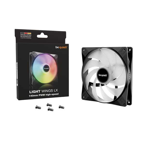 Be quiet! Cooler 14cm - light wings lx 140mm pwm high-speed (rgb, 1800rpm, 30,5db, fekete)