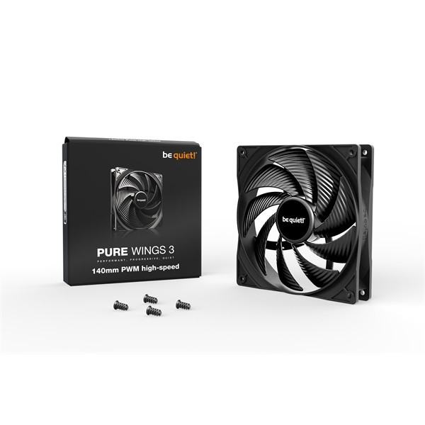 Be quiet! Cooler 14cm - pure wings 3 140mm pwm high-speed (1800rpm, 30,5db, fekete)