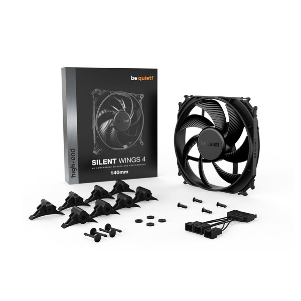 Be quiet! Cooler 14cm - silent wings 4 140mm (1100rpm, 13,6db, fekete)