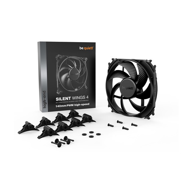 Be quiet! Cooler 14cm - silent wings 4 140mm pwm high-speed (1900rpm, 29,3db, fekete)