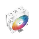 Deepcool cpu cooler - ag400 wh argb (31,6 db; max, 128,93 m3/h; 4pin, 4 db heatpipe, 12cm, pwm, a-rgb led, fehér)