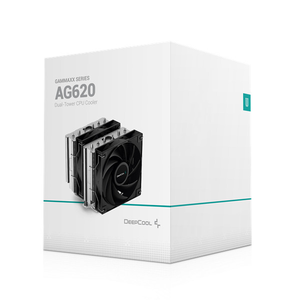 Deepcool cpu cooler - ag620 (29,4 db; max, 115,32 m3/h; 4pin csatlakozó, 6 db heatpipe, 12cm, pwm)