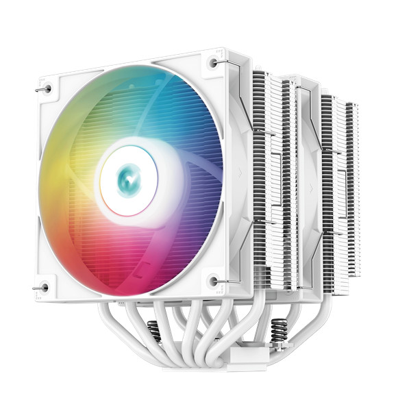Deepcool cpu cooler - ag620 wh argb (29,4 db; max, 115,32 m3/h; 4pin pwm, 6 db heatpipe, 12cm, a-rgb led, fehér)