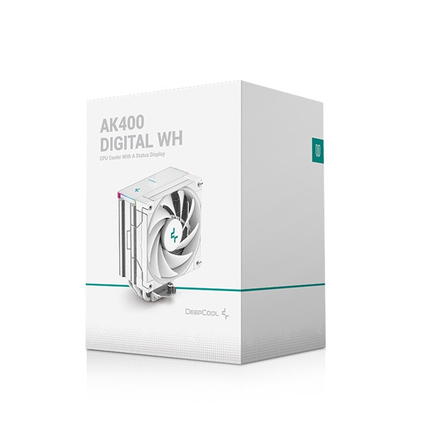 Deepcool cpu cooler - ak400 digital wh (28 db; max, 117,21 m3/h; 4pin csatlakozó, 4 db heatpipe, 12cm, pwm, fehér)