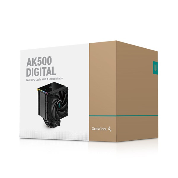Deepcool cpu cooler - ak500 digital (28db; max, 117,21 m3/h; 4pin csatlakozó, 5 db heatpipe, 12cm, pwm, fekete)