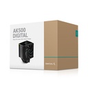 Deepcool cpu cooler - ak500 digital (28db; max, 117,21 m3/h; 4pin csatlakozó, 5 db heatpipe, 12cm, pwm, fekete)