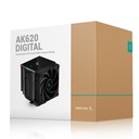 Deepcool cpu cooler - ak620 digital (28 db; max, 117,21 m3/h; 4pin csatlakozó, 6 db heatpipe, 2x12cm, pwm)
