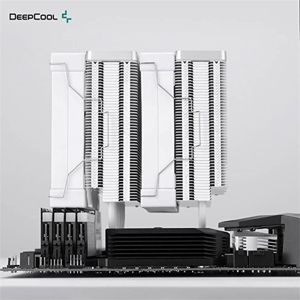 Deepcool cpu cooler - ak620 wh (28 db; max, 117,21 m3/h; 4pin csatlakozó, 6 db heatpipe, 2x12cm, pwm)