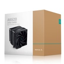Deepcool cpu cooler - ak620 zero dark (28 db; max, 117,21 m3/h; 4pin csatlakozó, 6 db heatpipe, 2x12cm, pwm)