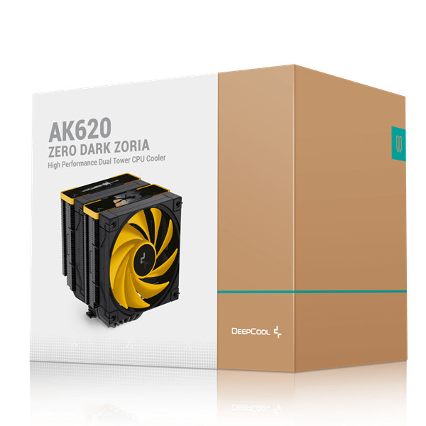 Deepcool cpu cooler - ak620 zero dark zoria (28 db; max, 117,21 m3/h; 4pin csatlakozó, 6 db heatpipe, 2x12cm, pwm)
