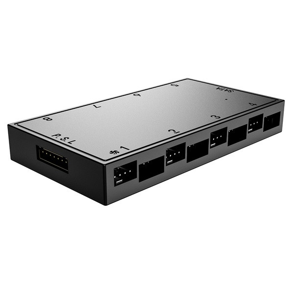 Id-cooling a-rgb elosztó - ha-08  (8 db pwm, 8 db a-rgb, sata)