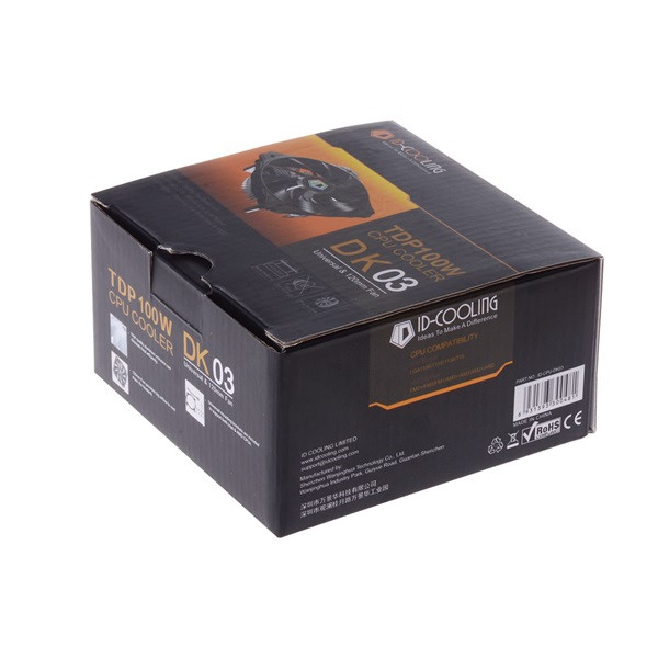 Id-cooling cpu cooler - dk-03 (26,4db; max. 99,22 m3/h; 3pin csatlakozó, 12cm)